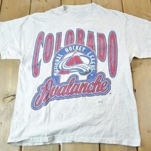 1990S Colorado Avalanche Nhl Graphic Shirt White